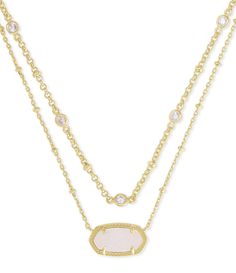 From Kendra Scott&#x2C; this Elisa gold multi strand necklace features:Layering is easier than ever with our Elisa Gold Multi Strand Necklace featuring an iconic KS pendant pre-styled with a thoughtfully designed double chain. Multi Strand Necklace14k Gold PlatingBrass/Genuine Stone (drusy or labradorite)Lobster Clasp ClosureApprox. 18" & 20" chains&#x2C; with 2" extender; 0.66" L x 0.38" W pendantImported.P Multi Strand Necklace Gold, Kendra Scott Elisa, Preppy Jewelry, Kendra Scott Necklace, Jewelry Accessories Ideas, Jewelry Lookbook, Double Chain, Kendra Scott Jewelry, Girly Jewelry