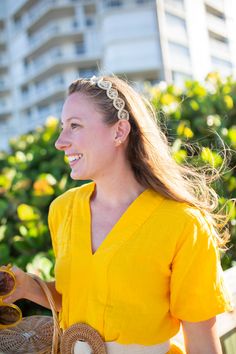 Sunshine Style features a review of the Lake Pajamas Caftan summer dress. Styled with raffia accessories including a handmade woven palm headband, belt and espadrille wedges. Columbian Culture, Raffia Headband, Handmade Headband, Handmade Headbands