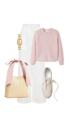 Pink Sweater Winter Outfit, Soft Pink Aesthetic Clothes, University Outfit, Casual Day Outfits, Fashion Mistakes, Outfit Aesthetic, Feminine Outfit, 가을 패션, Outfit Inspo Fall