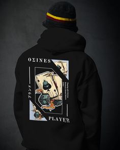 Unisex hooded sweatshirt, front graphic with Omines written on it, customizable with your name. On the back is the full graphic depicting stylized poker cards. Choose the customization you prefer between the classic style in Japanese or the "Japanese aesthetic" style (a mix of Japanese and Chinese ideal for graphics with a high visual impact but not in Japanese). Sweatshirt with set-in sleeves, unisex, fleece inside, double layered hood, metal eyelets, metal tip drawstrings, large kangaroo pocke Luxury Graphic Print Hoodie With Crew Neck, Graphic Print Long Sleeve Sublimation For Streetwear, Long Sleeve Graphic Print Top For Streetwear, Urban Crew Neck Hoodie For Sports Events, Hooded Graphic Print Sweatshirt For Sports Events, Urban Graphic Print Sweatshirt For Sports Events, Black Graphic Design Hoodie With Crew Neck, Black Graphic Hoodie With Crew Neck, Black Crew Neck Hoodie With Graphic Design