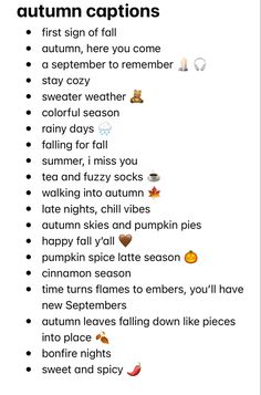 an autumn caption with the words in different languages