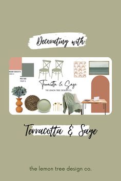 the lemon tree design co's website is featured in an article about how to decorate with terracotta and sage