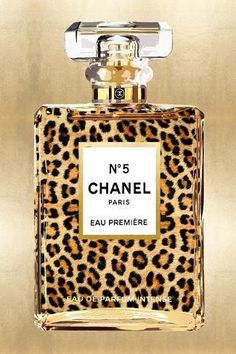 a bottle of chanel leopard print perfume