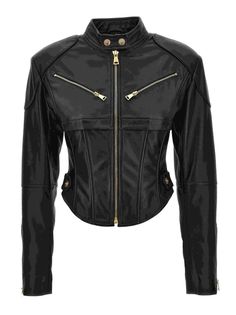 Versace Jeans Couture leather jacketComposition: 100% Leather Couture Coats, Versace Leather Jacket, Versace Leather, Versace Sneakers, Self Portrait Dress, Versace Jeans Couture, Leather Jacket Black, Versace Jeans, Gianni Versace