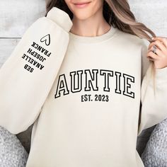 This cozy sweatshirt is perfect for any member of the Anti-Social Aunts Club! Made from a soft blend of cotton and polyester, it's comfortable and perfect for keeping you warm on chilly days. The bold, bright lettering on the front lets everyone know that you're a proud member of the Anti-Social Aunts Club. Whether you're out with your fellow aunts, running errands, or just lounging at home, this sweatshirt is sure to be a conversation starter. It's also perfect as a gift for any aunt in your life who values their alone time. Show off your pride in being an anti-social aunt with this adorable and funny sweatshirt! This sweatshirt is great for any aunt who loves her alone time, anti social, introverted, and funny gift for aunts. Please take a moment to read carrefully the information provid Birthday Long Sleeve Hoodie With Letter Print, Birthday Letter Print Long Sleeve Hoodie, Long Sleeve Hoodie With Letter Print For Birthday, Long Sleeve Fall Birthday Sweatshirt, Birthday Long Sleeve Tops With Lettering, Birthday Tops With Lettering And Long Sleeves, White Relaxed Fit Sweatshirt For Birthday, Birthday Letter Print Relaxed Fit Sweatshirt, Long Sleeve Sweatshirt With Lettering As Gift