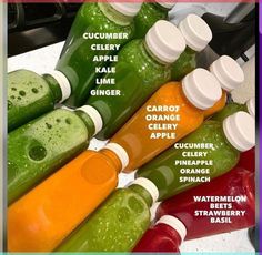 there are many different types of juices in bottles