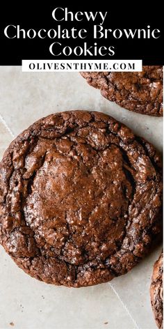 chewy chocolate brownie cookies are the perfect treat for christmas and new year's eve