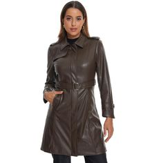 This long jacket features a lapel collar, slim fit silhouette, long sleeves, a zip closure, and is crafted from faux leather. The zip closure allows you to easily secure the jacket and create a streamlined and tailored look. The faux leather fabric gives the jacket a sleek and polished appearance, perfect for adding an edge to any outfit. The lapel collar adds a hint of sophistication while maintaining a sense of rebelliousness. It frames your face beautifully and adds an element of edge to the Collared Faux Leather Winter Outerwear, Fitted Long Coat In Faux Leather, Fitted Faux Leather Long Coat, Fitted Long Faux Leather Coat, Faux Leather Lapel Collar Outerwear For Winter, Faux Leather Business Outerwear Long Sleeve, Winter Faux Leather Outerwear With Lapel Collar, Fitted Outerwear With Lapel Collar And Zipper, Sleek Fitted Collared Outerwear