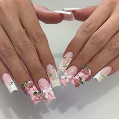 Multi Color Nails, Nails With Flowers, Evil Eye Nails, Makeup Nails Designs, Vintage Nails, Glow Nails, Color Nails, Really Cute Nails