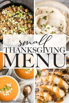 thanksgiving dinner menus with text overlay