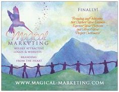 an advertisement for the magic marketing company, with people holding hands and flying birds above them