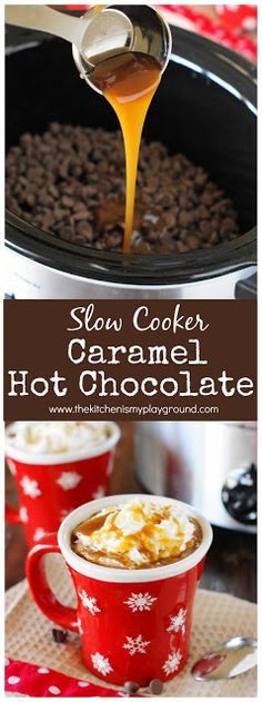 slow cooker caramel hot chocolate