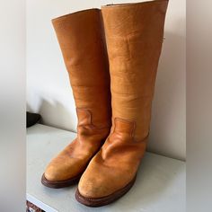 Reposhing This Item I Purchased From @Closet914. Loved Them, But They Are Slightly Too Big For Me. Questions? Leave A Comment Below! Shoes Vintage, Frye Shoes, Distressed Leather, Vintage Shoes, Black Label, Color Orange, Leather Boots, Men's Shoes, Shoe Boots