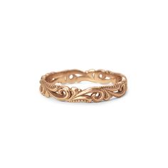 Scrollwork has been popular motifs for jewelry design for a long time. This pierced band feels like a second skin, is composed of vines with sprouts and string of morning dewdrops. Our pick for dressing up is a simple solitaire engagement ring and stackable rings. About this ring: 14kt gold color of your choice Measurements: width: 3.3mm, thickness: 1.3mm This piece is made to order. Please allow 2-3 weeks for shipping. If you need it sooner, we can sometimes expedite. Please contact us for deta Simple Solitaire Engagement Ring, Free Spirit Style, Gold Band Ring, Gold Polish, Gold Band, Solitaire Engagement, Stackable Rings, Matte Gold, 14kt Gold