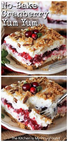 no bake cranberry yum yum dessert