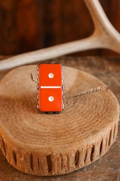 Red Domino Ring- Adjustable Domino Ring, Wearing Red, Ring, Silver, Red