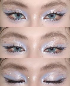 Festival Make Up, Asian Eye Makeup, Eye Makeup Art, Blue Makeup