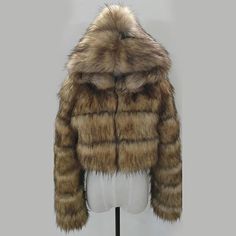 Cropped Fluffy Jacket, Hooded Coats, Faux Fur Hooded Coat, Fluffy Jacket, Faux Fur Coats, Parka Women, Fur Coats, Fur Hood, Fashion Fits