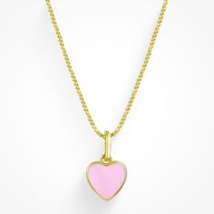 Our love is brewing for this one! This necklace is the cutest piece to add to your collection. With its adorable coloured heart pendant on a dainty chain, this necklace is sure to receive a lot of love. Wear this baby alone, or pair it with our matching Love Actually Earrings for the sweetest look! Pink Pendant Charm Necklace With Delicate Chain, Pink Heart Charm Necklace With Adjustable Chain, Pink Heart Pendant Charm Necklace For Mother's Day, Cute Pendant Necklace For Valentine's Day, Playful Pink Necklace For Valentine's Day, Personalized Pink Heart-cut Necklace, Cute Valentine's Day Pendant Necklace, Playful Pink Jewelry With Adjustable Chain, Playful Pink Jewelry With Heart Charm