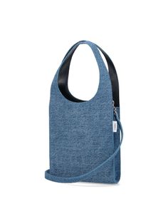 Coperni micro "Swipe" tote bag in blue denim, two top handles, removable shoulder strap, side logo label, single inner compartment. Composition: 100% Cotton Denim Blue Double Handle Shoulder Bag For Daily Use, Rectangular Denim Blue Bag For On-the-go, Trendy Denim Blue Shoulder Bag For Shopping, Shopping Bag With Double Handle In Denim Blue, Denim Blue Bag With Removable Pouch For On-the-go, Denim Blue Shopping Bag With Double Handle, Denim Blue Double Handle Shoulder Bag For Travel, Denim Blue Double Handle Shopping Bag, Denim Blue Double Handle Travel Shoulder Bag