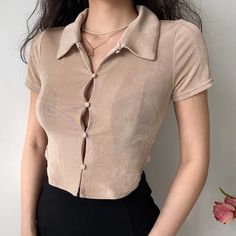 Perfect Condition Never Worn. Lapel Collar Rouleau Loop Buttons Rounded Bottom Hem Viscose / Nylon Model Wears A Small Short Sweatshirt, Letter Hoodie, Winter Activewear, Lapel Pins Mens, Bodycon Dresses Casual, Polo Top, Beige And Black, Crop Top Blouse, Costume Outfits