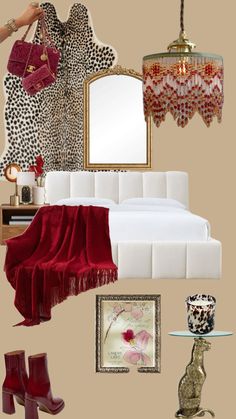 Leopard print and red toned bedroom idea! #myfristshuffle Leopard Print Bedroom, Leopard Bedroom, Bedroom Idea, Bedroom Red, Dorm Room, Leopard Print, Bedroom, Red, Dorm Rooms