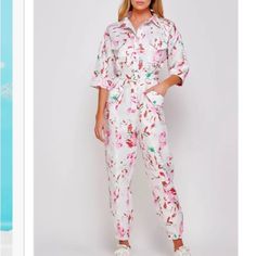 New And Never Worn. Bought Too Small Of A Size And Can’t Return. Light Silky Feel To The Fabric! Cotton Jumpsuits And Rompers With Floral Print For Loungewear, Cotton Floral Print Jumpsuits And Rompers For Loungewear, White Cotton Jumpsuits And Rompers With Floral Print, Spring Floral Print Overall Jumpsuits And Rompers, Spring Floral Print Overall Jumpsuits, Spring Floral Print Loungewear Jumpsuits And Rompers, White Printed Overall Jumpsuits And Rompers, White Floral Print Jumpsuits And Rompers For Day Out, Chic Cotton Floral Print Jumpsuits And Rompers