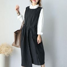 Item Code: 625658036246 Item Type: women dressSeason: spring,summer,autumnStyle: casualCollar type: round neckClothing placket: pulloverPattern: stripeSleeve: sleevelessClothing details: drawstring,stripe,pockets,patchworkWaist: looseCombination: single pieceColor: black Size: XL,2XLXL(Fit for EU46-48,US16-18,UK20-22,AU20-22,NZ20-22)Length: 117.00 cm/ 46.06 "Bust: 116.00 cm/ 45.67 "Shoulder: 41.00 cm/ 16.14 "Hem: 154.00 cm/ 60.63 "Waist: loose 2XL(Fit for EU 50-52,US20-22,UK24-26,AU24-26,NZ24-26 Sleeveless Outfit, Boho Style Dresses, Dresses Xxl, Korean Dress, Cozy Fashion, Ao Dai, Dress Sleeveless, Women Dress, Dress Materials