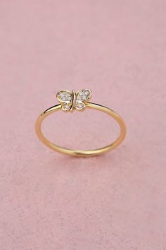 Minimalist Butterfly Stackable Ring, 10k 14k 18k Gold Diamond Stacking Butterfly Ring, Women Butterfly Gift for Her, Butterfly Jewelry Our gold diamond rings are perfect choice for a Christmas, Mother's Day, valentine's day, birthday, wedding, anniversary, graduation, engagement, bridesmaid, and best friends gift. It's a good way to show appreciation to your mom, girlfriend, wife, grandmother, grandchildren, daughter, sister, best friend, boss or a co-worker. Also, a special treat just for yours Elegant Gold Butterfly Ring In Sterling Silver, Gold Sterling Silver Butterfly Promise Ring, Fine Jewelry 14k Gold Diamond Ring With Simple Design, 14k Gold Diamond Ring With Simple Design Fine Jewelry, Gold Butterfly Ring For Anniversary, 14k Gold Butterfly Open Ring For Wedding, Dainty Diamond Butterfly Promise Ring, 14k Gold Butterfly Ring Fine Jewelry, Delicate Yellow Gold Butterfly Ring For Anniversary