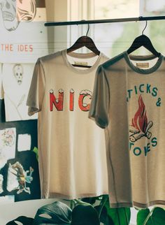 imogene + willie · the “nice” tee Imogene Willie, Shirt Design Inspiration, 로고 디자인, Top 20, Apparel Design, Cool Tees, Minimal Fashion, Vintage Tees, White T