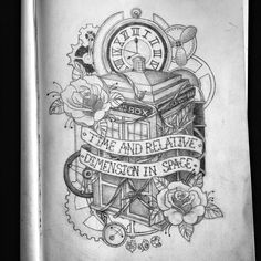 a book with an image of a clock, roses and books on the cover that says time and negative tension in space