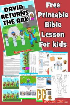 david returns the ark printable bible lesson for kids with pictures and text on it