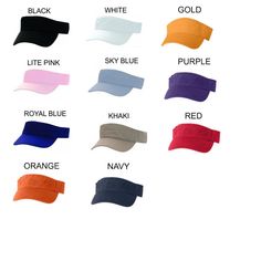 We are coming out with more designs for the visors and hats and and custom orders are always welcome. Visor Specs: 100% cotton twill Pre-curved visor Velcor Closure The visor will be printed with the desig shown Soccer Mom on the front and 1 soccer ball image on both sides of the visor. Print Colors with 'ASTERICK *' are stock colors If you have another Visor color you would like, please contact me and I'll see what I can find for you. To add shipping insurance to your purchase, please click on Ladies Wedding Hats, Engineer Hat, Mother Of The Bride Hats, Golf Visor, Womens Visor, Monogram Hats, Bride Hat, Personalized Hats, We Are Coming