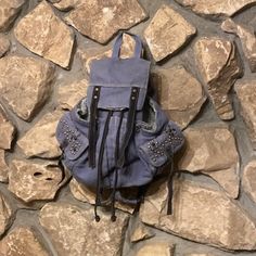 Hard To Find And So Cute! Vintage Bag Can Be Worn As A Backpack Or A Shoulder Bag. You Can Change How The Strap Connects. I Never Used This And Need To Make Space. Purple Shoulder Backpack For Daily Use, Purple Softback Bag With Adjustable Strap, Purple Satchel Backpack For Daily Use, Trendy Crossbody Backpack With Pockets, Casual Blue Leather Backpack With Adjustable Strap, Trendy Purple Shoulder Backpack, Trendy Backpack With Leather Handles, Purple Satchel Backpack With Adjustable Strap, Purple Backpack Shoulder Bag For Everyday Use