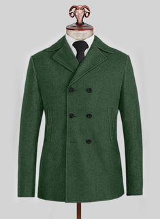 Designed to evoke power, our Highlander Heavy Green Herringbone Tweed Pea Coat has an aesthetic flair that always shines at special events. Tailored with pure wool fabric, our pea coat is cut from cloth with a traditional herringbone weave pattern that leaves a charismatic presence. The stunning green shade encapsulates comfort to the extent that it keeps your celebrations at the highest peak. So don this statement piece that will inherit a strong and surprisingly versatile wardrobe.    Look Inc Always Shine, Herringbone Tweed, Versatile Wardrobe, Weave Pattern, An Aesthetic, Tweed Fabric, Pea Coat, Black Button, Wool Fabric