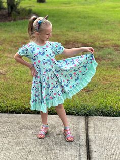 Mercat Twirl Dress - Etsy Gabbys Dollhouse Characters, Dress T Shirt, Twirl Dress, Old Love, Cat Birthday, Stretchy Material, Shirt Sleeves, Doll House, Girls Dresses