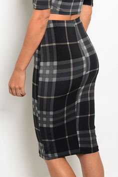 Plaid Bodycon Midi Skirt Fitted Plaid Pencil Skirt, Fitted Plaid Pencil Skirt For Work, Fitted Knee-length Plaid Bottoms, Female Wears, Bodycon Midi Skirt, Tartan Dress, Bodycon Skirt, Grey Plaid, Body Con Skirt