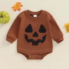 43839041372346|43839041405114|43839041437882|43839041470650 Newborn Pumpkin, Baby Boy Halloween, Halloween Romper, Boy Halloween, Pumpkin Graphic, Romper Long Sleeve, Halloween Onesie, Mommy And Me Dresses, Infant Photography Props