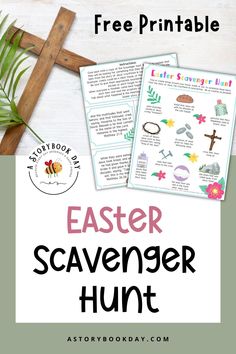 an easter scavenger hunt with the words, free printables and pictures