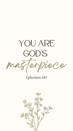 a white card with the words you are god's masterpiece