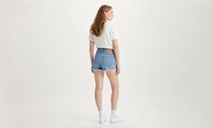 • The First-Ever Jean Shorts, Updated With A Waist-Defining High Rise • A Universally-Flattering Summer Essential • Designed With A Vintage-Inspired Fit Fit 501 Fabric Content 100% Cotton Fabric Weight 12.25 Oz Waist/Rise-High Waist/Rise Front Fly Opening-Button Fly 0321 High Waisted Mom Shorts, Levi 501 Shorts, Flattering Jeans, Swimwear Store, High Rise Denim Shorts, Loose Shorts, Mom Shorts, High Rise Denim, Scarf Hairstyles