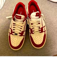 Amiri Skeltop Size 11 White Red Amiri Shoes, Red Boots, Shoes Men, Red Color, Red White, Shoes Mens, Athletic Shoes, Red And White, Men's Shoes