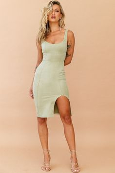 Dream Catcher Dress // Olive | Sage and Paige Back Wash, Denim Playsuit, Skirt With Shorts, Dress Attire, Form Fitting Dress, Playsuit Romper, Green Midi Dress, Girly Fashion, Edgy Outfits