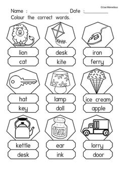 worksheet for beginning with the letter d in english and spanish, complete with pictures