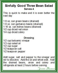 the instructions for how to make green bean salad