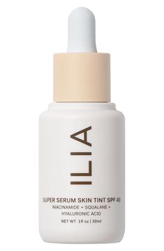 ILIA Super Serum Skin Tint SPF 40 | Nordstrom Ilia Super Serum Skin Tint, Tinted Serum, Ilia Beauty, Smooth Skin Texture, Tinted Spf, Skin Tint, Finishing Powder, Zinc Oxide, Clean Makeup