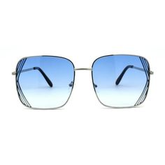 90s classy designer style metal rim oversize butterfly sunglasses. (a243) Size: 5 15/16" (151mm) x 2 1/4" (58mm).  Color: Blue.  Gender: female.  Age Group: adult. Sunglasses Silver, Sunglasses Women Aviators, Butterfly Sunglasses, Rectangular Sunglasses, Designer Style, Blue Gender, Silver Blue, Designer Sunglasses, Cloth Bags