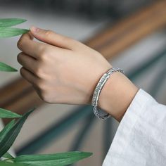 Style: Korean Style/Korean Style Color: SL0534 Trendy Braided Jewelry, Casual Braided Bangle Bracelets, Silver Plant, Twist Weave, Twist Pattern, Twisted Bracelet, Open Cuff Bracelet, Vintage Bangles, Unisex Bracelets