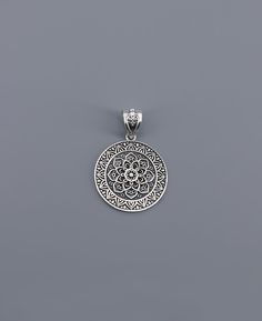 Sterling Silver Lotus Mandala Pendant - Charms & Pendants Detailed Mandala, Mandala Pendant, Meditation Beads Mala, Buddha Groove, Sandalwood Mala, Zen Gifts, Sacred Lotus, Chakra Gifts, Mala Beads Bracelet