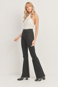 When they say “go big or go home,” they’re talking about our Classic Bell Bottom jeans. This dramatic flare was made to make your outfit stand out and be the talk of the town. Details - Rise 11” ; Inseam 33” - 51% Cotton, 36% Rayon, 12% Polyester, 1% Lycra - Made in USA - Style no. BP270J - Model is 5’10’’ and wearing a size 26 - Machine wash cold, lay flat to dry recommended - Not sure what size you are? Find out here High Rise Cotton Flares For Fall, Casual Flare Jeans For Night Out, Fall Flare Jeans For Night Out, Dark Wash Cotton Flares For Fall, Fall Dark Wash Cotton Flares, Spring Flare Jeans For Night Out, Chic Cotton Flares For Fall, Chic Fall Cotton Flares, High Waist Flare Jeans For Night Out In Fall